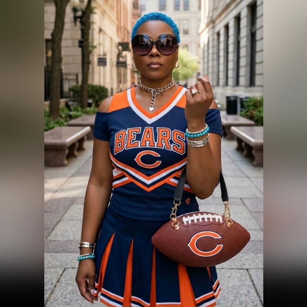 CHICAGO BEARS LIMITED EDITION HANDMADE Football Purse (GOOOOO BEARS) 🏈 - Picture 3 of 17